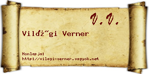 Világi Verner névjegykártya